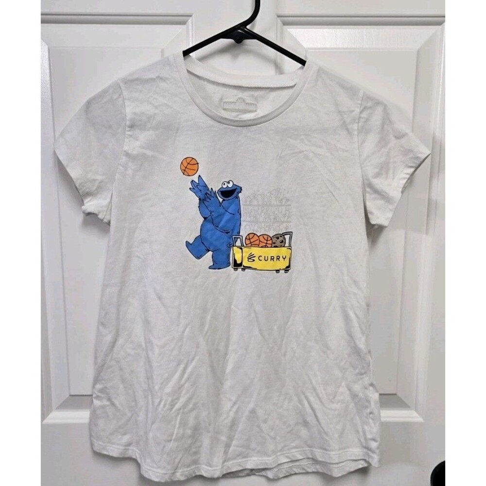 Under Armour Steph Curry Sesame Street Basketball T-Shirt White XL Cookie